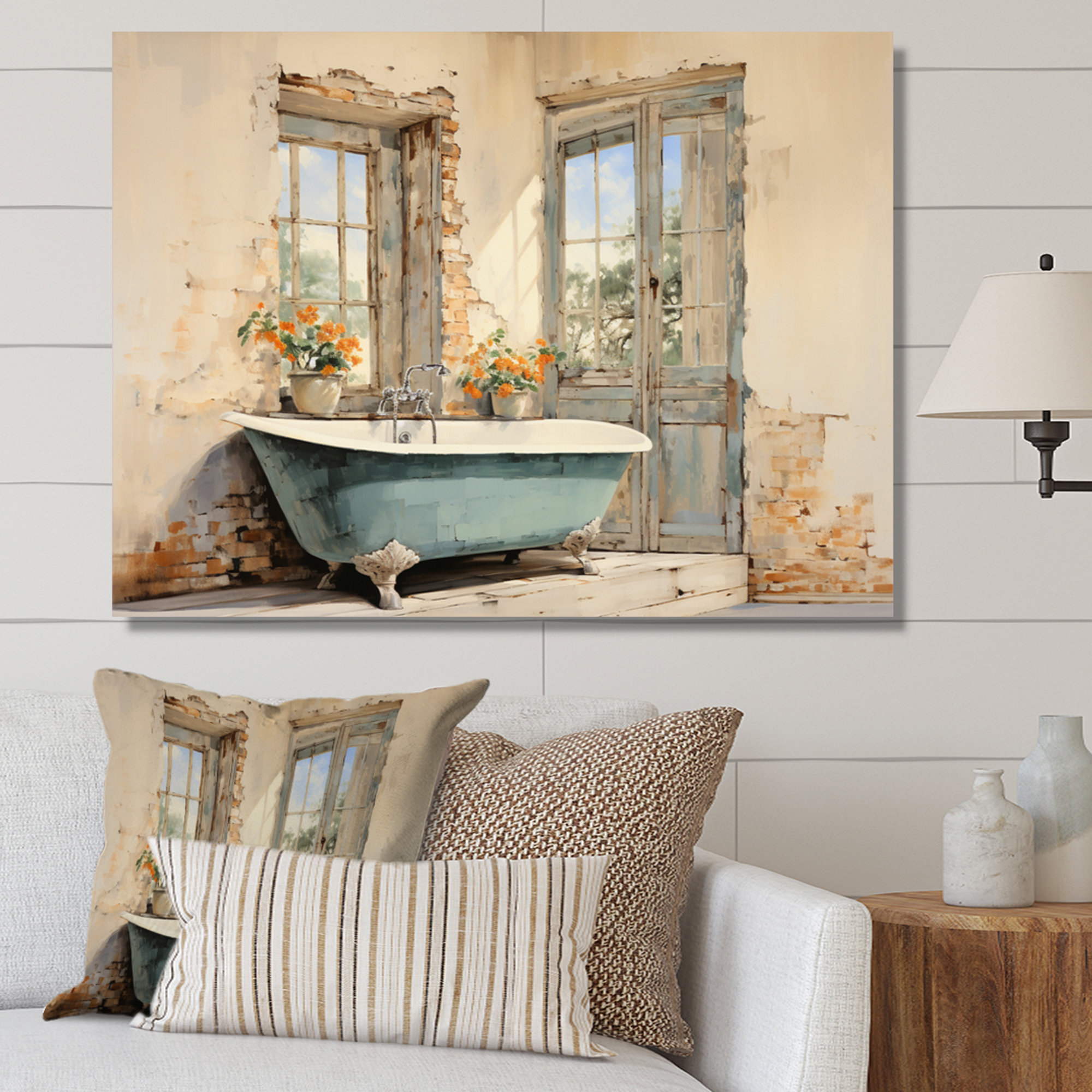 One Allium Way® Bathroom Vintage Tiles I - Bath & Laundry Wall Decor | Wayfair